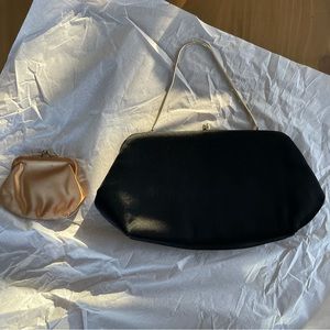 Vintage HL USA black clutch &  coin purse